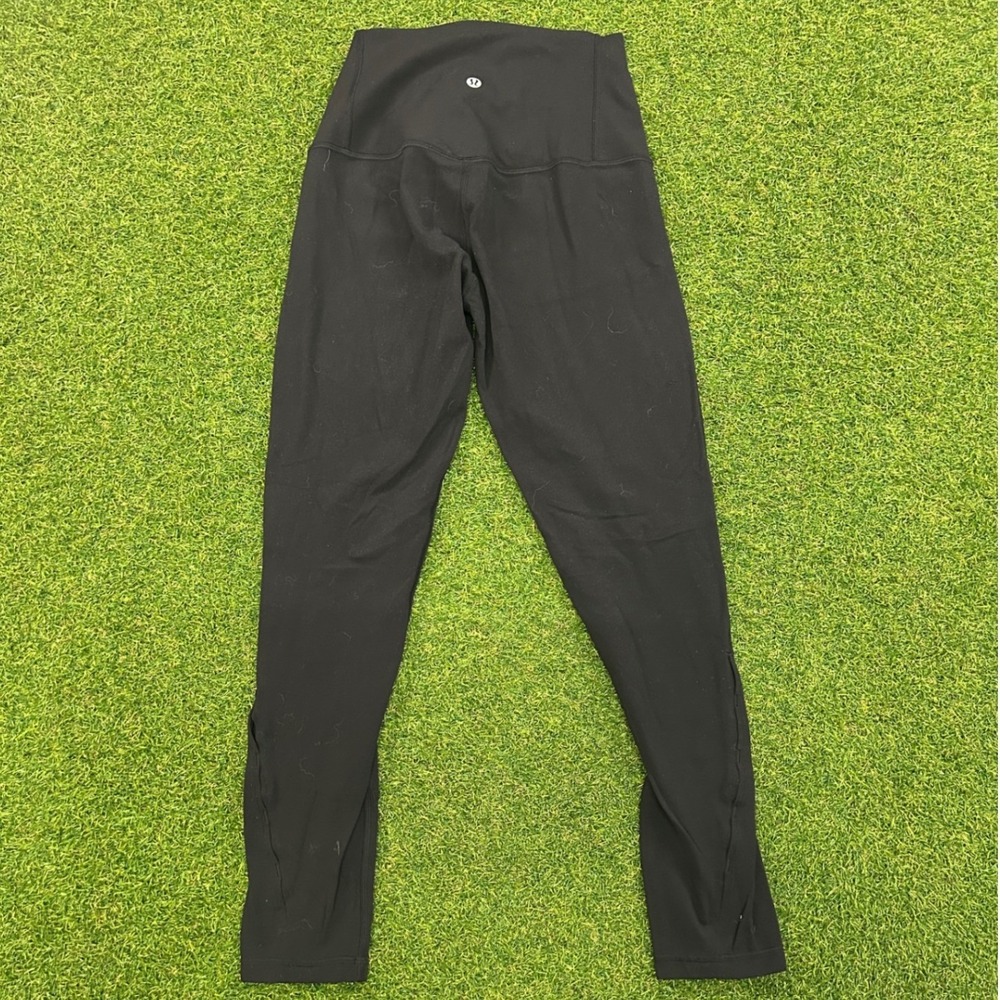 Lululemon Womens Black High Rise Athletic Leggings Yoga Pants Size 4 31 Inseam